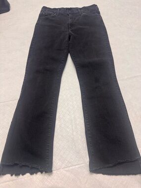 MOTHER Black Jeans with Raw Hem